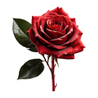 AI generated red rose isolated on transparent background png