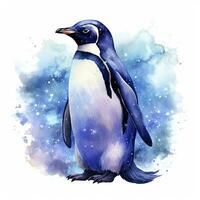 AI generated Watercolor Penguin for T-shirt design.  AI Generated photo