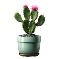 AI generated Potted cactus plant isolated on transparent background png