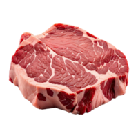 ai generado preparado crudo carne de vaca o filete para Cocinando solado en transparente antecedentes png