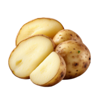 ai gegenereerd aardappelen gesneden geïsoleerd Aan transparant achtergrond png