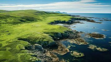 AI generated arctic coastal tundra landscape photo