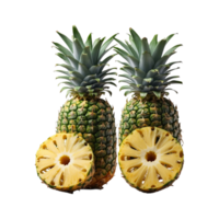 ai generato ananas fette isolato su trasparente sfondo png