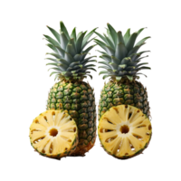 ai gegenereerd ananas plakjes geïsoleerd Aan transparant achtergrond png