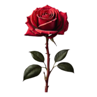 AI generated red rose isolated on transparent background png