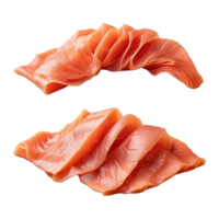 AI generated Segments of smoked salmon isolated on transparent background png