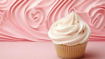 AI generated sweet swirl cupcake food photo