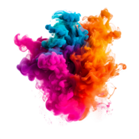 AI generated Colorful Smoke Explosion on Transparent Background. AI Generated png