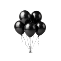 AI generated Black Balloons on Transparent Background. AI Generated png