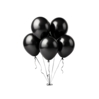 ai generado negro globos en transparente antecedentes. ai generado png