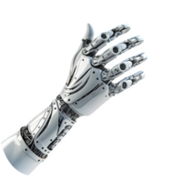 AI generated Robot Hand on Transparent Background. AI Generated png