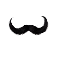 AI generated Real Black Mustache on Transparent Background. AI Generated png