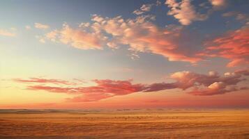 AI generated prairie steppe landscape panoramic photo