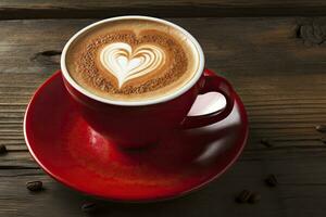 AI generated Valentine's Day Coffee. AI Generated photo