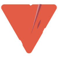 ai generado un rojo triángulo con un roto borde png