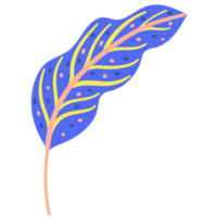 AI generated a blue and yellow leaf with a dot pattern png