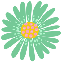 AI generated a green flower with yellow dots on it png