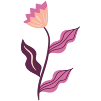 ai generiert ein Blume mit Blätter und ein Stengel auf ein transparent Hintergrund png