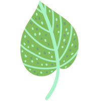 AI generated a green leaf with dots on it, on a transparent background png