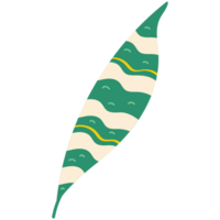 AI generated a leaf with a green and white stripe on it png