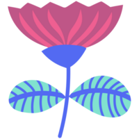 AI generated a flower with leaves and a stem on a transparent background png