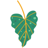 AI generated a green leaf with yellow dots on it png