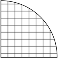 AI generated a circle with a grid of squares on it png