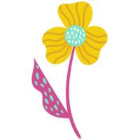 AI generated a yellow flower with a blue dot on it png