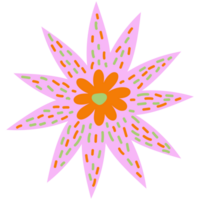 ai genererad en blomma med en rosa Centrum och orange kronblad png