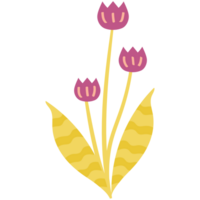 AI generated a flower with yellow and pink petals on a transparent background png