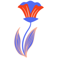 AI generated a flower with blue and red petals on a transparent background png