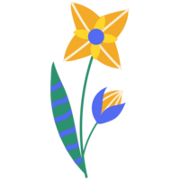 AI generated a flower with leaves and a stem on a transparent background png