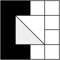 ai genererad en fyrkant med en svart och vit fyrkant i den png