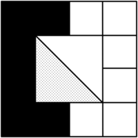 AI generated a square with a black and white square in it png