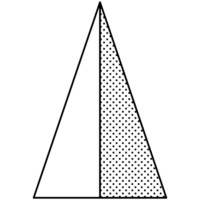 AI generated a triangle with a dot on it, with a dot on the bottom png