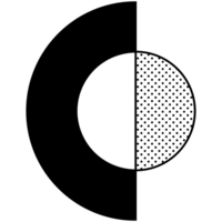 AI generated a black and white circle with a dot on it png