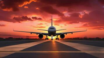 AI generated travel aircraft airport background photo