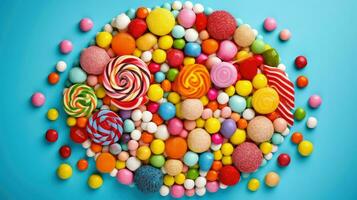 AI generated confectionery assortment candy food photo