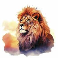 AI generated Watercolor Lion on a white background. For T-shirt Design. AI Generated photo