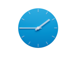 Minimal Clock time quarter to two o'clock or one Forty Five 3d illustration png