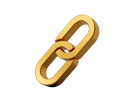 3d rendering gold chain isolated png