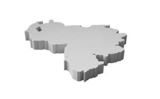 Venezuela map white 3D illustration png