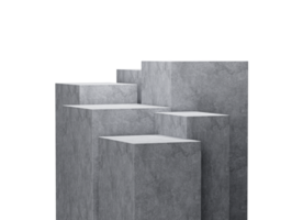 3d Six Grey Empty Concrete Podium, 3d illustration png