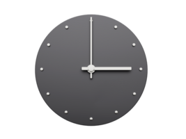 3d Simple Gray Round Wall Clock, 3 O'Clock Three O'Clock , 3d illustration png