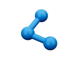 azul compartilhar ícone ou frente símbolo 3d ilustração png