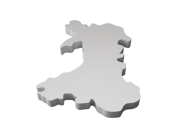 Wales map 3d isolated 3d illustration png