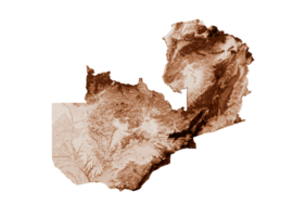 mapa de Zambia en antiguo estilo, marrón gráficos en un retro estilo Clásico estilo. alto detallado 3d ilustración png
