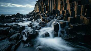 ai generado geología basalto columnas paisaje foto