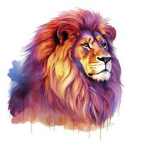 AI generated Watercolor Lion on a white background. For T-shirt Design. AI Generated photo