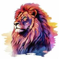 AI generated Watercolor Lion on a white background. For T-shirt Design. AI Generated photo